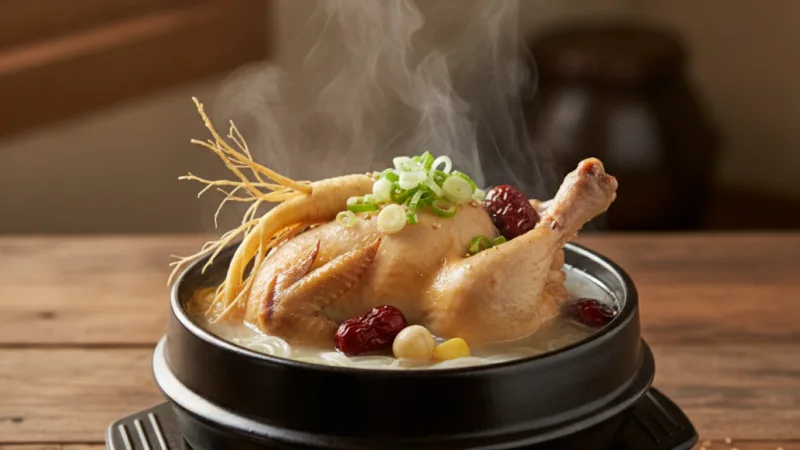 초복 삼계탕 집에서 끓인 뚝배기